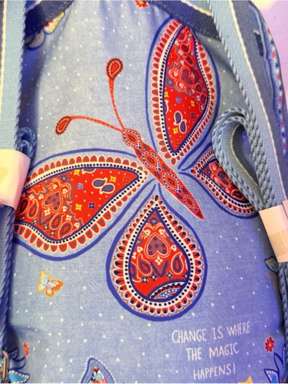 Brighton Blue Bandana Love Patterned Backpack - Picture 5 of 7